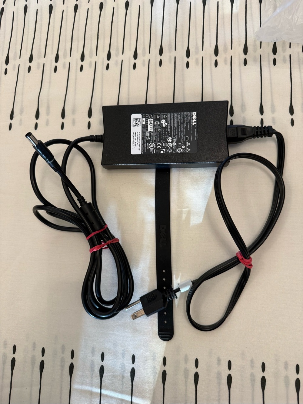 Dell Black Power Adapter with Label and Cable